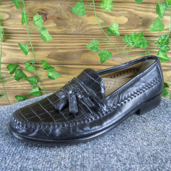 Florsheim Men's Tassle Loafer Black‎ Leather Size 11 Medium Gently Used 2025 - Picture 1 of 7